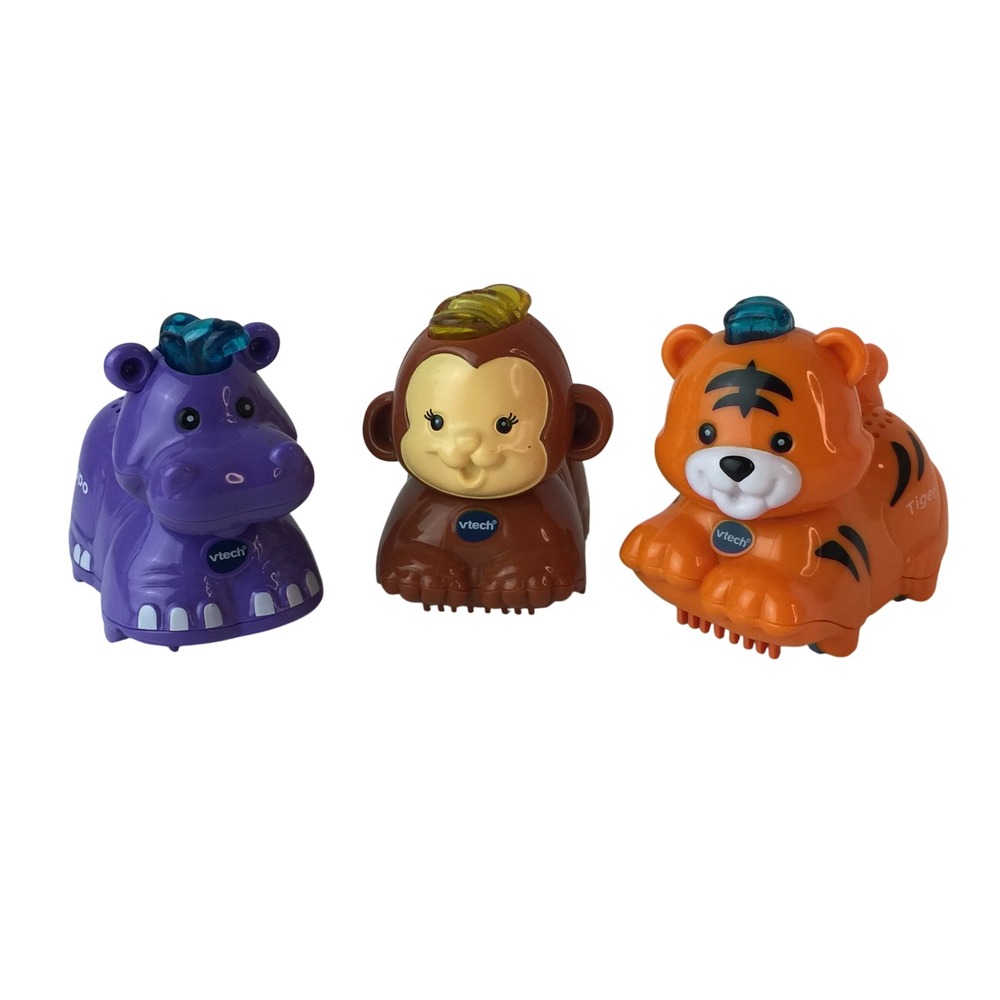 VTech‎ Go Go Smart Animals Set of 3 Hippo Monkey Tiger Lights Sounds Tested